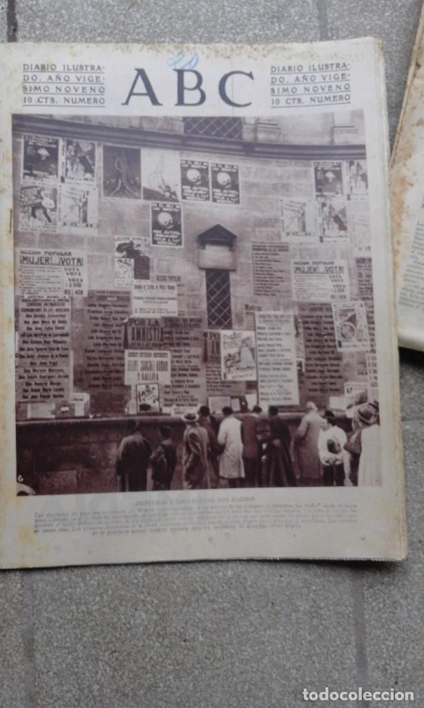 Coleccionismo de Revistas y Peri&oacute;dicos: Antiguo periodico diario espa&ntilde;ol abc 20 novimebre de 1933 derechas y socialistas por madrid