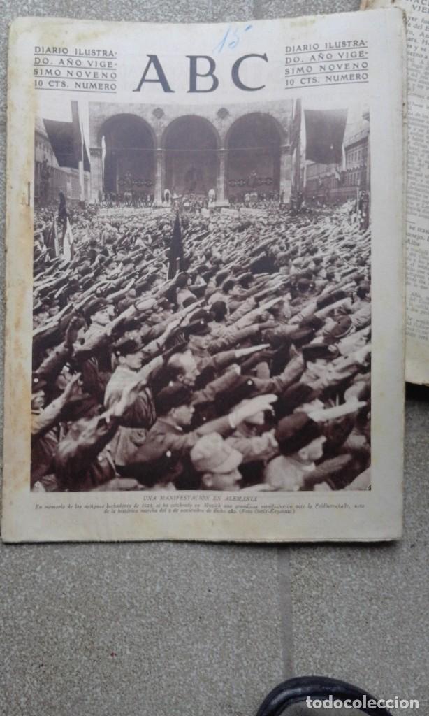 Coleccionismo de Revistas y Peri&oacute;dicos: antiguo periodico diario ilustrado abc espa&ntilde;ol madrid 15 noviembre 1933 manifestacion alemania