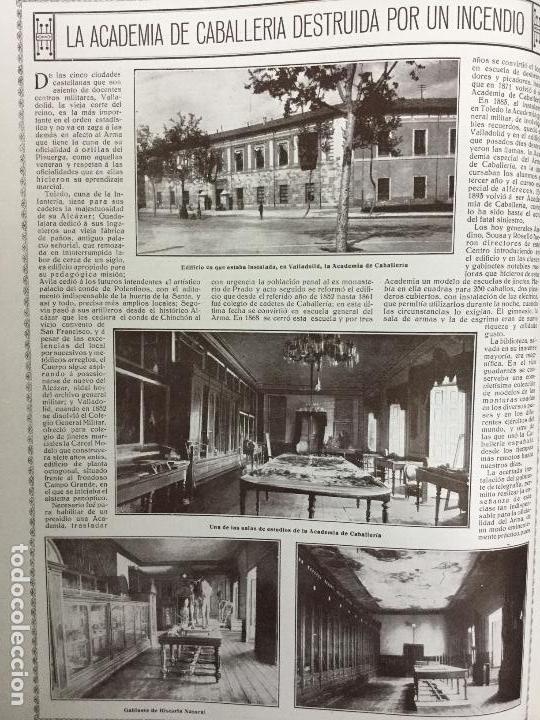 Collezionismo di Riviste e Giornali: LA ACADEMIA DE CABALLER&Iacute;A DE VALLADOLID DESTRUIDA POR UN INCENDI&Oacute;.2 HOJAS REVISTA A&Ntilde;O 1915