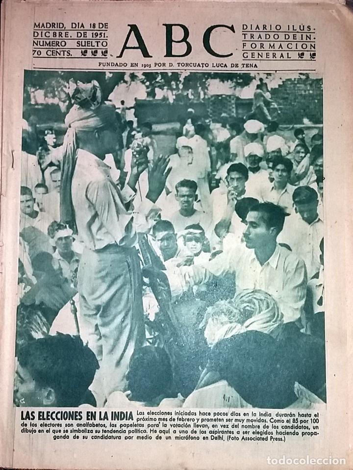 Collection Magazines and Newspapers: DIARIO ABC 18 DE DICIEMBRE DE 1951 LAS ELECCIONES EN LA INDIA