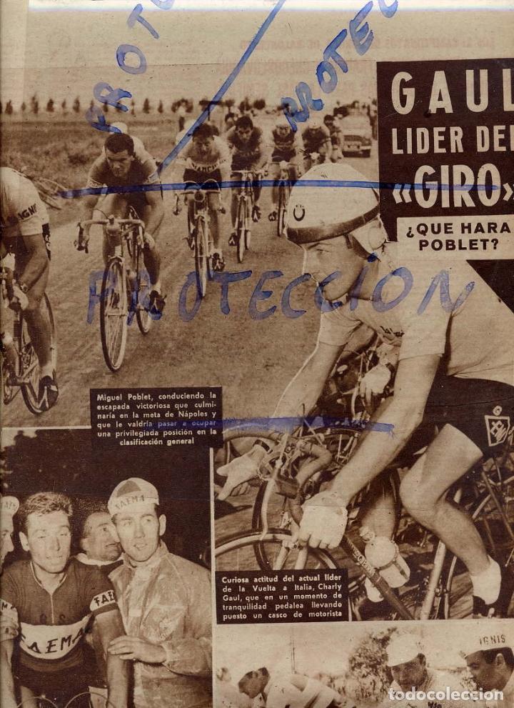 Coleccionismo de revistas y peri&oacute;dicos: CICLISMO 1959  GAUL Y EL GIRO HOJA REVISTA