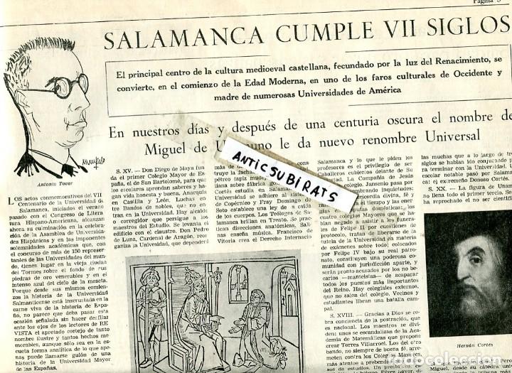 Coleccionismo de revistas y peri&oacute;dicos: REVISTA 1953 SALAMANCA CUMPLE VII SIGLOS UNAMUNO TORRES GARCIA JOAN JUAN FLUVIA LIONEL HAMPTON