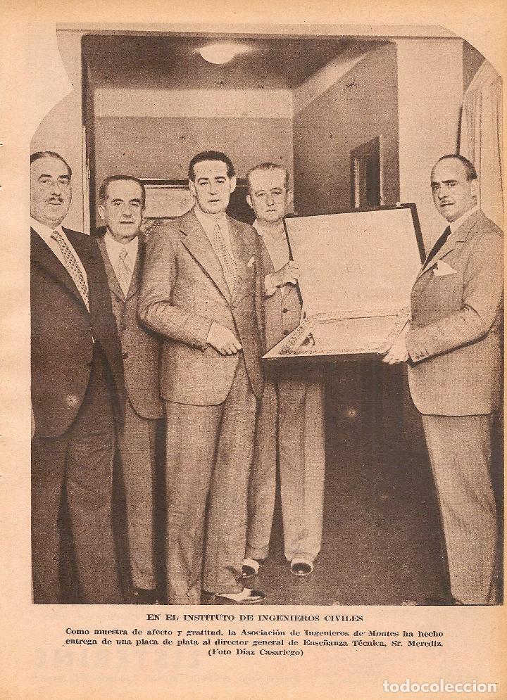 Coleccionismo de Revistas y Peri&oacute;dicos: Asociaci&oacute;n de Ingenieros de Montes, placa al director Sr. Merediz  - 1935