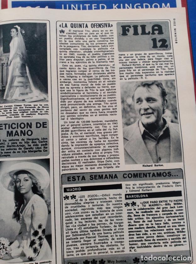 Collectionnisme de Revues et Journaux: RECORTE RICHARD BURTON MARIA DEL CARMEN GOMEZ TORRES