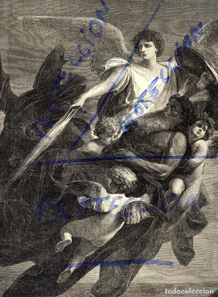 Coleccionismo de Revistas y Peri&oacute;dicos: MOISES, SAN MIGUEL Y SATAN  1879 ILUSTRACION HOJA REVISTA