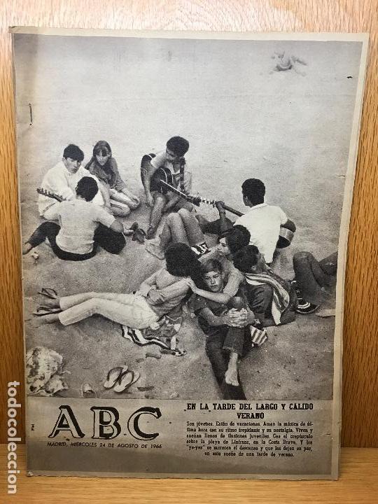 Coleccionismo de revistas y peri&oacute;dicos: Diario de ABC (24-08-1966) - en portada Tarde del largo y c&aacute;lido verano - Playa de Llafranc - Girona