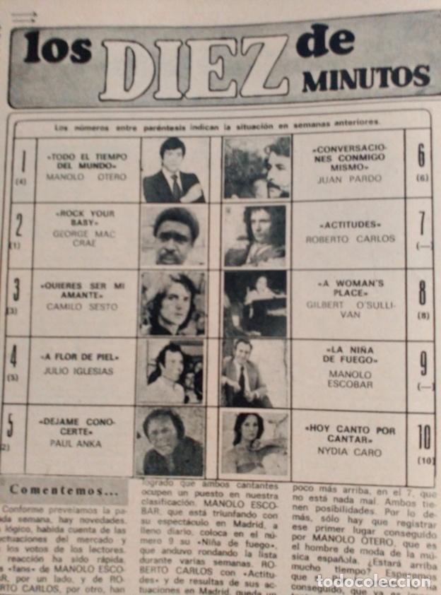Coleccionismo de Revistas y Peri&oacute;dicos: RECORTE NYDIA CARO PAUL ANKA MANOLO ESCOBAR CAMILO SESTO ROBERTO CARLOS MANOLO OTERO JULIO IGLESIAS