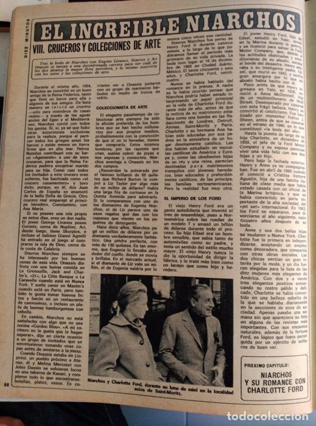 Coleccionismo de revistas y peri&oacute;dicos: RECORTE NIARCHOS CHARLOTTE FORD