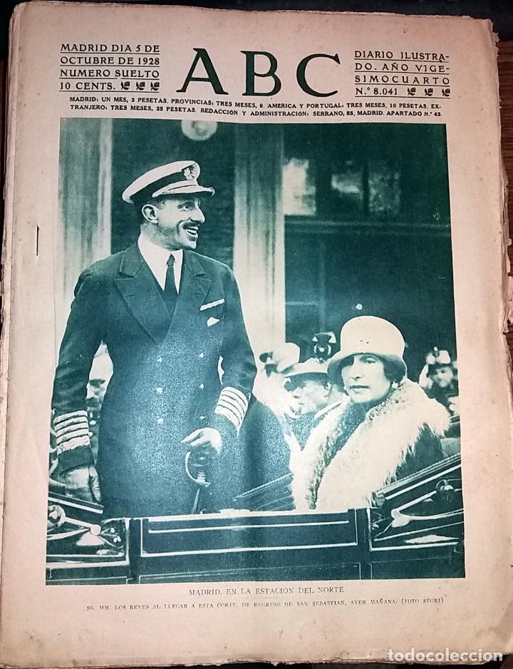 Collection Magazines and Newspapers: DIARIO ABC 5 DE OCTUBRE DE 1928 SS.MM. LOS REYES A MADRID