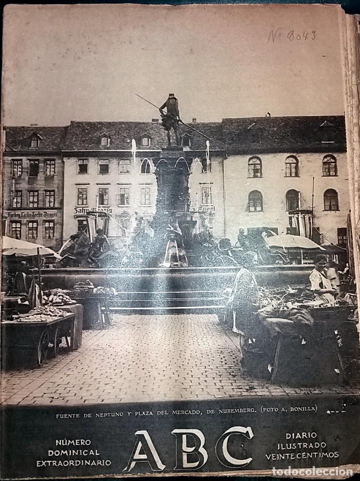 Collection Magazines and Newspapers: DIARIO ABC 7 DE OCTUBRE DE 1928 FUENTE NEPTUNO Y PLAZA MERCADO NUREMBERG