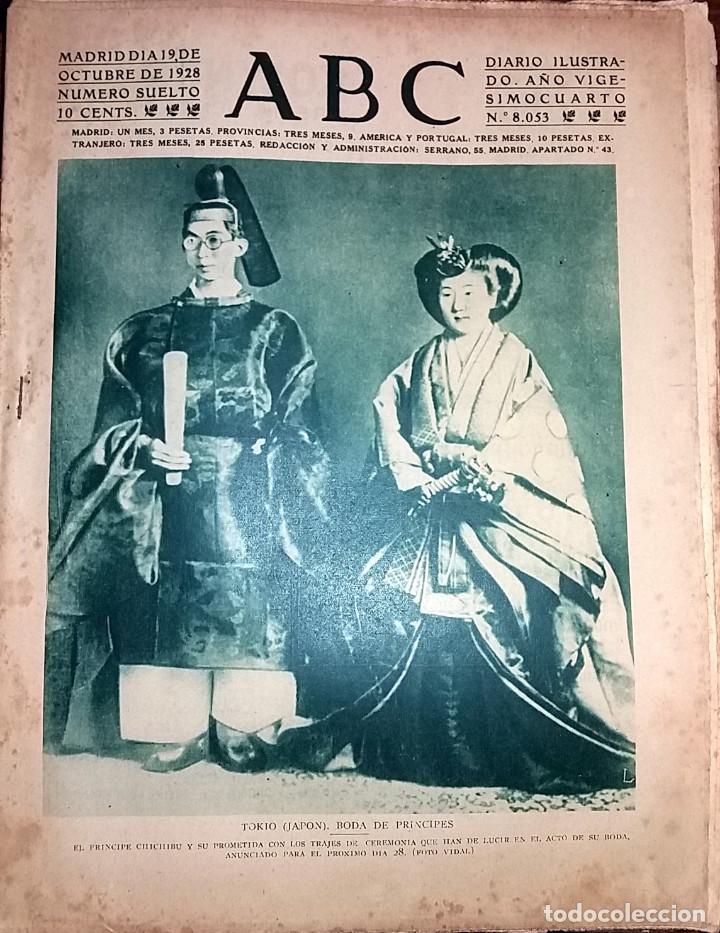 Collection Magazines and Newspapers: DIARIO ABC 19 DE OCTUBRE DE 1928 TOKIO JAPON BODA DE PRINCIPES