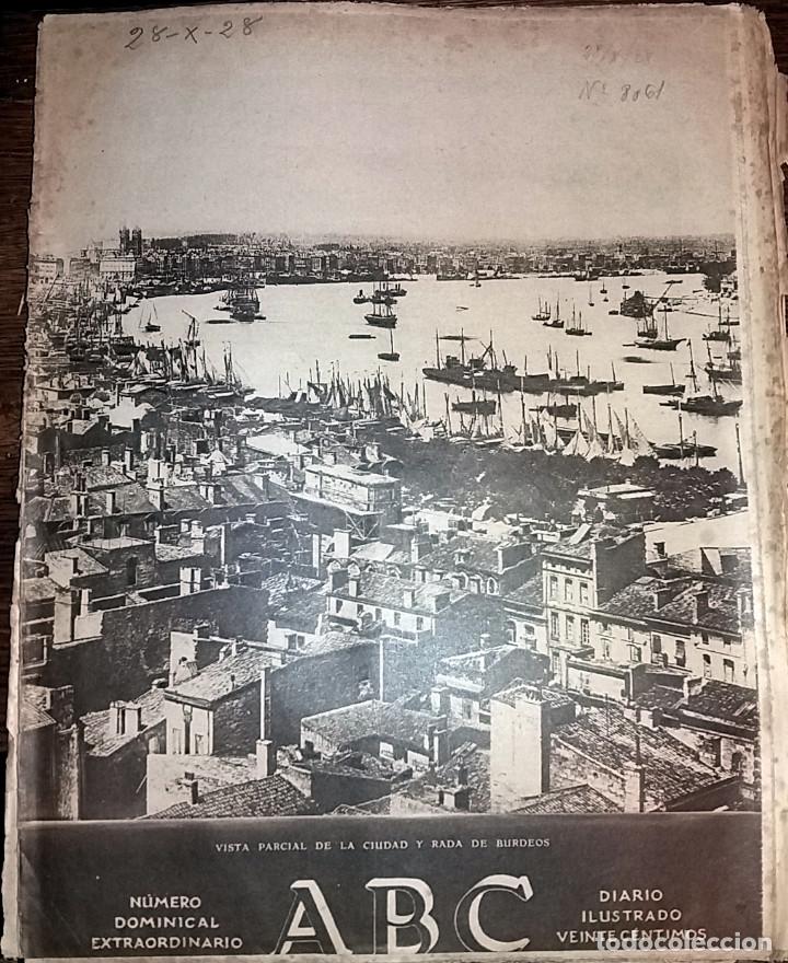 Coleccionismo de revistas y peri&oacute;dicos: DIARIO ABC 28 DE OCTUBRE DE 1928 VISTA PARCIAL BURDEOS