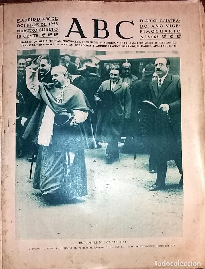 Collection Magazines and Newspapers: DIARIO ABC 30 DE OCTUBRE DE 1928 DOCTOR CASTRO NUEVO PRELADO DE BURGOS