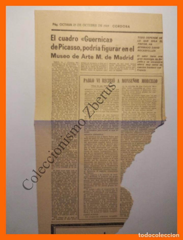 Coleccionismo de Revistas y Peri&oacute;dicos: El cuadro Guernica de Picasso podr&iacute;a figurar en el Museo de Arte de Madrid - 25 Octubre 1969