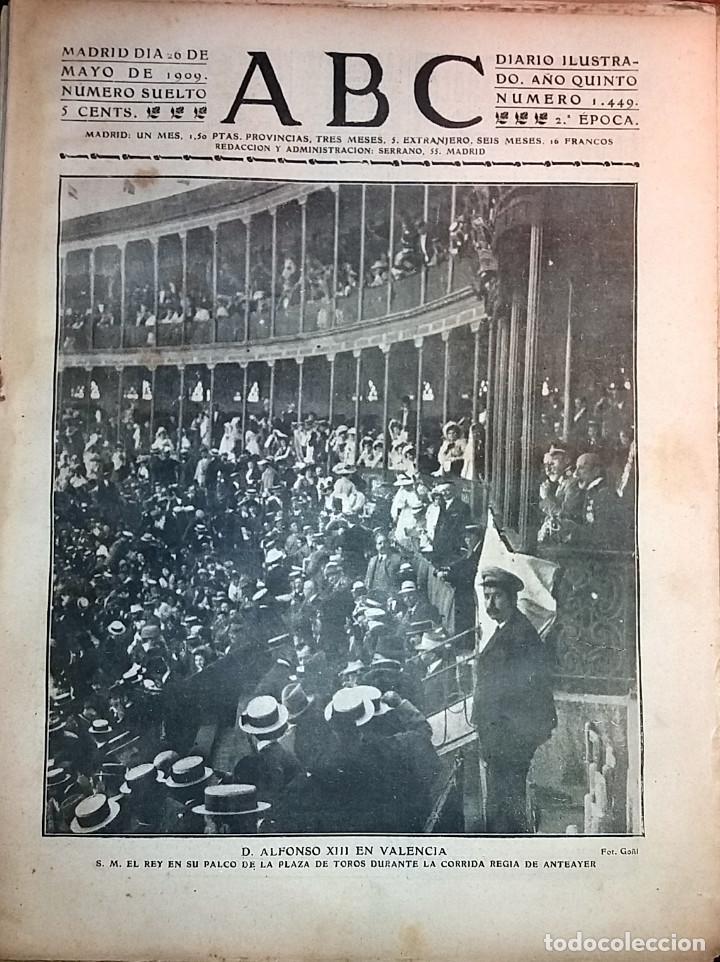 Collection Magazines and Newspapers: DIARIO ABC 26 DE MAYO DE 1909 DON ALFOMSO XIII EN VALENCIA