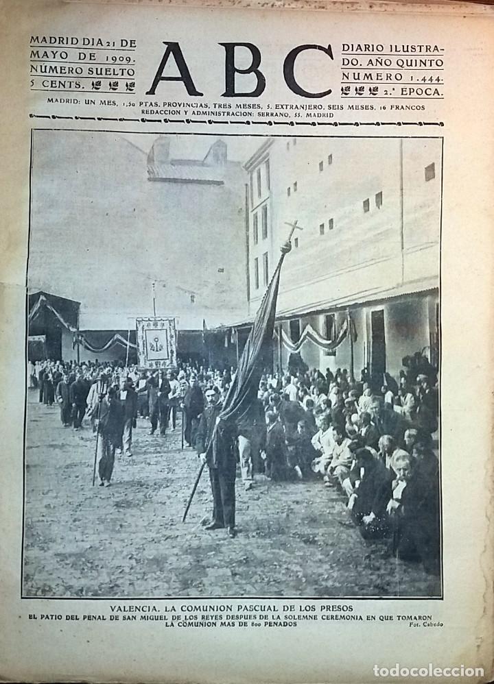 Collection Magazines and Newspapers: DIARIO ABC 21 DE MAYO DE 1909 VALENCIA, LA COMUNION PASCUAL DE LOS PRESOS