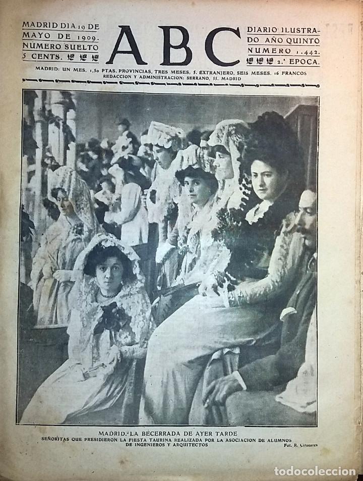 Collection Magazines and Newspapers: DIARIO ABC 19 DE MAYO DE 1909 MADRID, BECERRADA