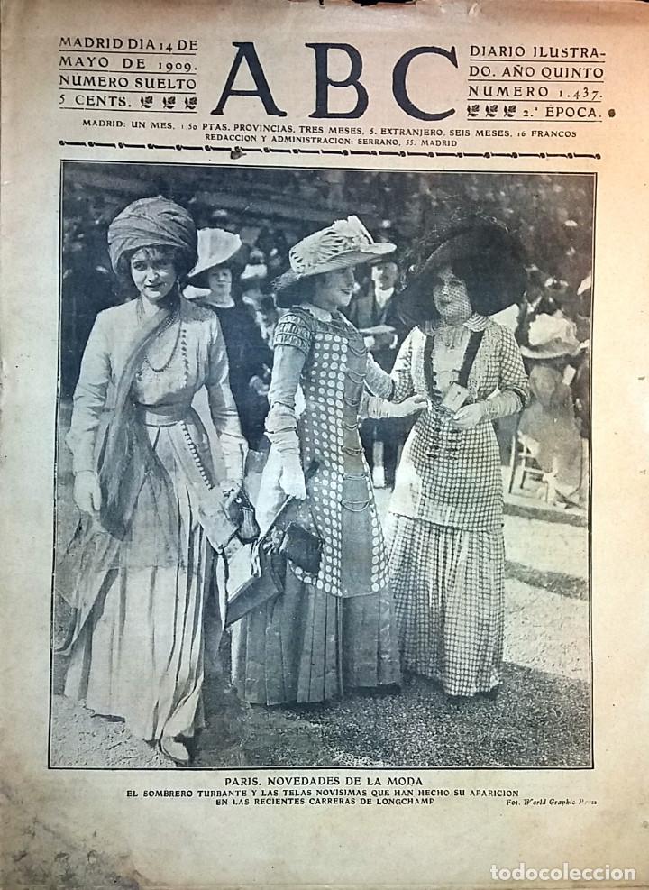 Collection Magazines and Newspapers: DIARIO ABC 14 DE MAYO DE 1909 PARIS, NOVEDADES EN LA MODA