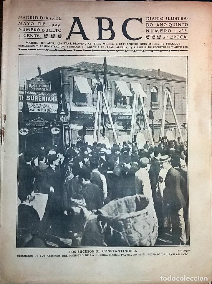 Coleccionismo de revistas y peri&oacute;dicos: DIARIO ABC 13 DE MAYO DE 1909 LOS SUCESOS DE CONSTANTINOPLA