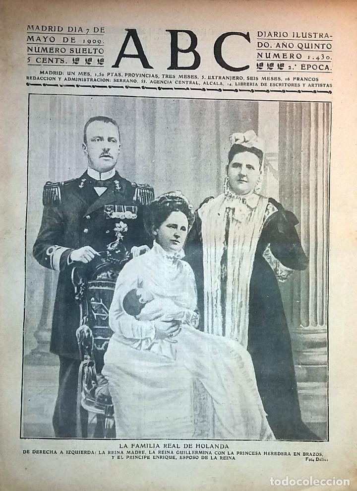 Collection Magazines and Newspapers: DIARIO ABC 7 DE MAYO DE 1909 FAMILIA REAL DE HOLANDA REINA GUILLERMINA Y PRINCIPE ENRIQUE