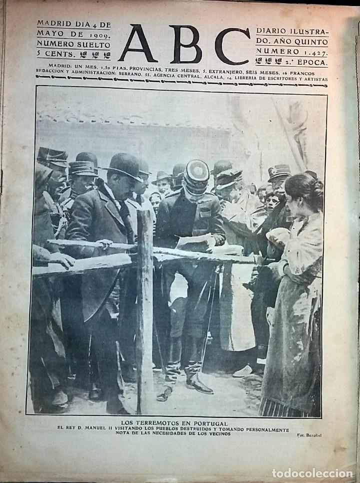 Collection Magazines and Newspapers: DIARIO ABC 4 DE MAYO DE 1909 LOS TERREMOTOS EN PORTUGAL