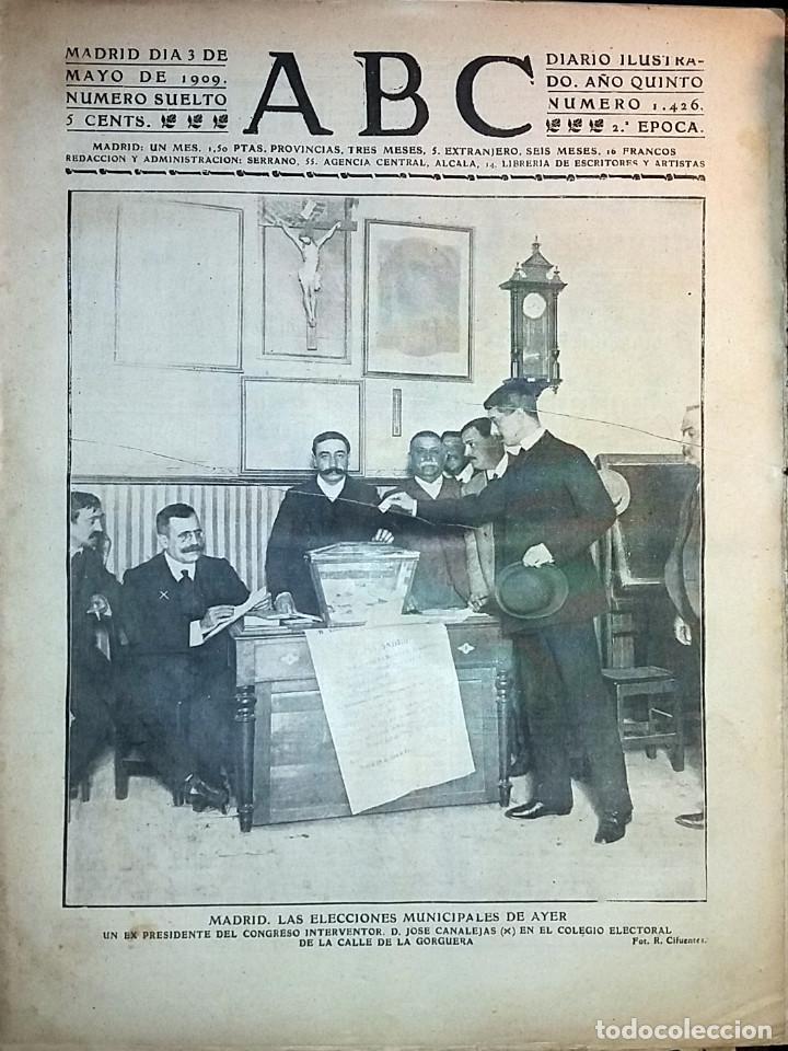 Collection Magazines and Newspapers: DIARIO ABC 3 DE MAYO DE 1909 LAS ELECCIONES MUNICIPALES DE AYER