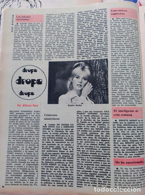 Coleccionismo de revistas y peri&oacute;dicos: RECORTE BRIGITTE BARDOT - Foto 1