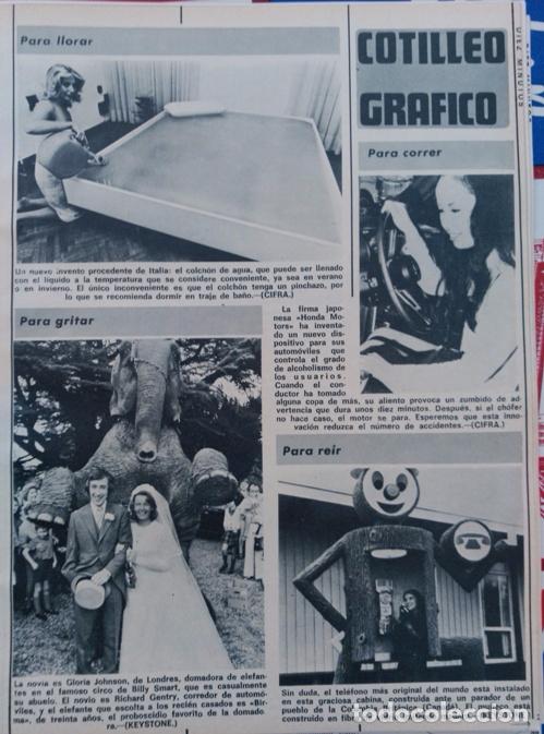 Coleccionismo de Revistas y Peri&oacute;dicos: ARTICULO COTILLEO GRAFICO DOMADORA DE ELEFANTES LA CABINA DE CANADA HONDA MOTORS JAPAN