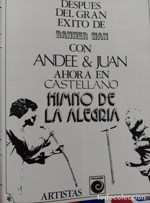 Coleccionismo de Revistas y Peri&oacute;dicos: ANUNCIO HIMNO DE LA ALEGRIA JUAN PARDO Y ANDEE