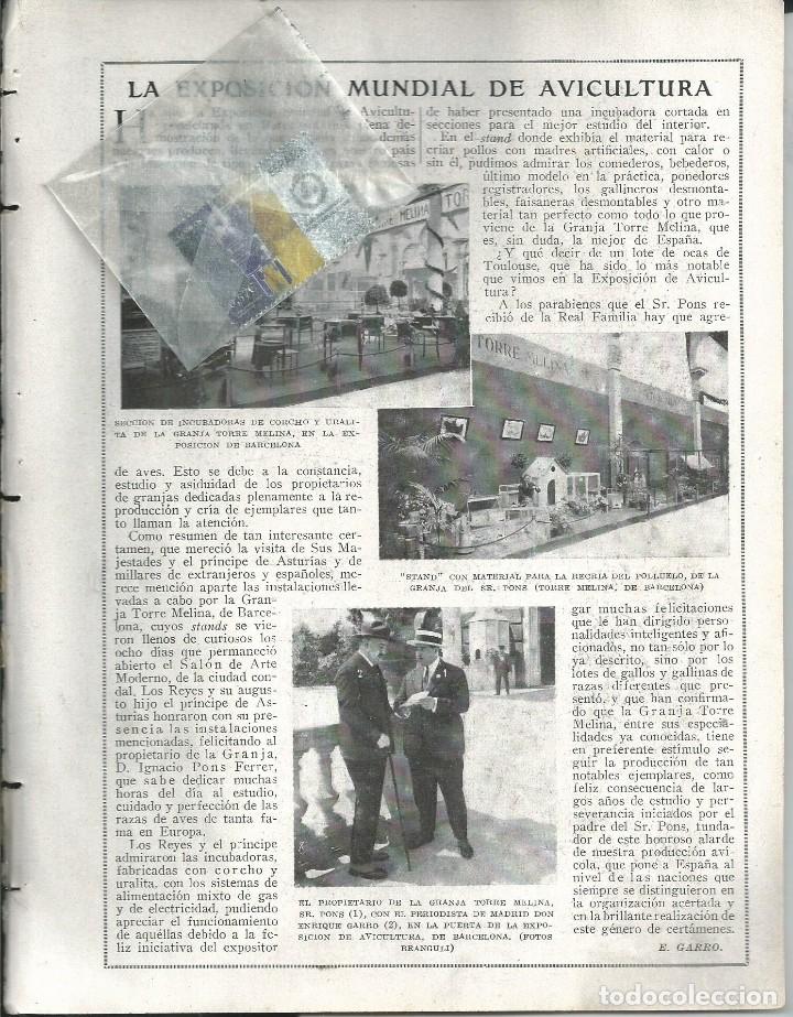 Collezionismo di Riviste e Giornali: BYN MAY 1924.N&ordm; 1723. EXPOSICION MUNDIAL DE AVICULTURA EN BARCELONA JABON HENO DE PRAVIA RIVAS