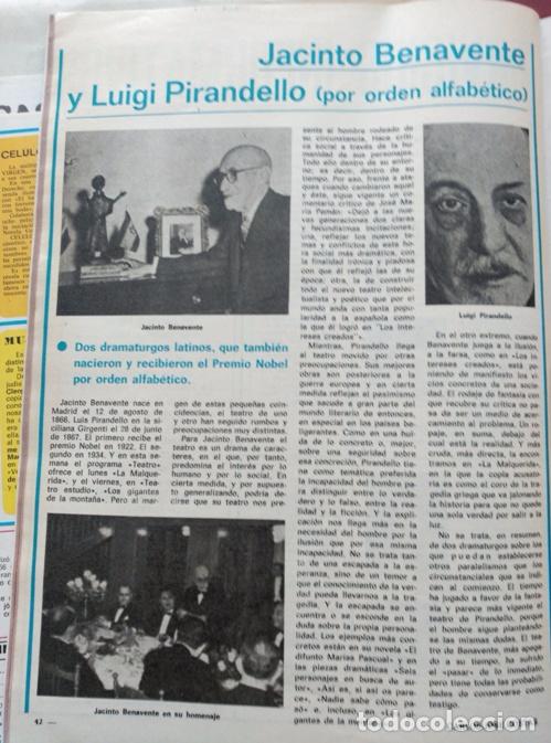 Coleccionismo de Revistas y Peri&oacute;dicos: RECORTE JACINTO BENAVENTE LUIGI PIRANDELLO