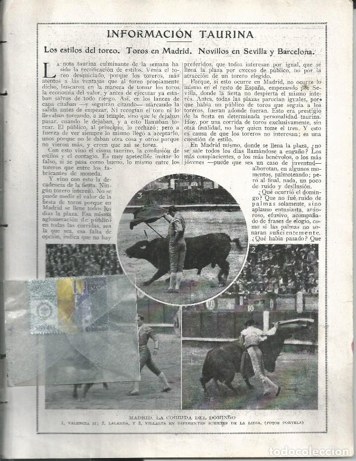 Collection Magazines and Newspapers: BYN JUN 1924.N&ordm; 1725. TOROS MADRID MARCIAL LALANDA VILLALTA NOVILLOS EN SEVILLA Y BARCELONA