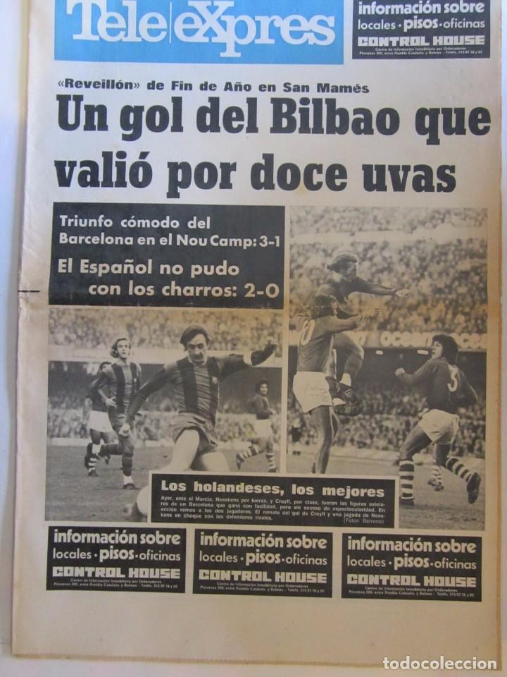Coleccionismo de revistas y peri&oacute;dicos: (LOTE 1) PERIODICO TELE EXPRES 1975 EL BAR&Ccedil;A DE CRUYFF Y NEESKENS