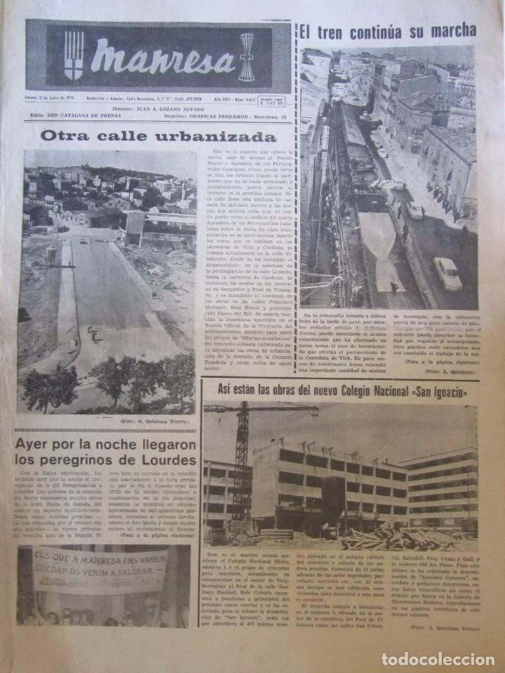 Coleccionismo de revistas y peri&oacute;dicos: (LOTE 1) PERIODICO MANRESA 1970