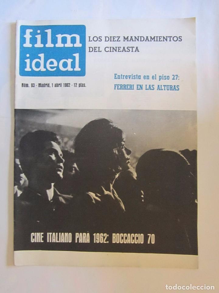 Collectionnisme de Revues et Journaux: REVISTA DE CINE FILM IDEAL N&ordm; 93 1962 EL CINE ITALIANO