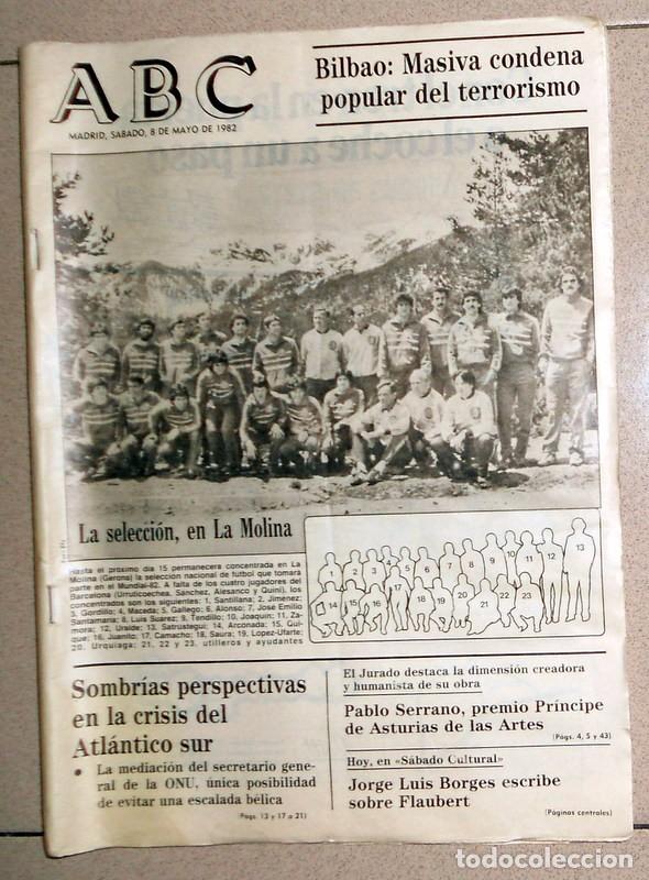 Coleccionismo de revistas y peri&oacute;dicos: PERIODICO DIARIO ABC ANTIGUO. Mayo 1982. COPA MUNDIAL FUTBOL ESPA&Ntilde;A 82 SELECCION ESPA&Ntilde;OLA.