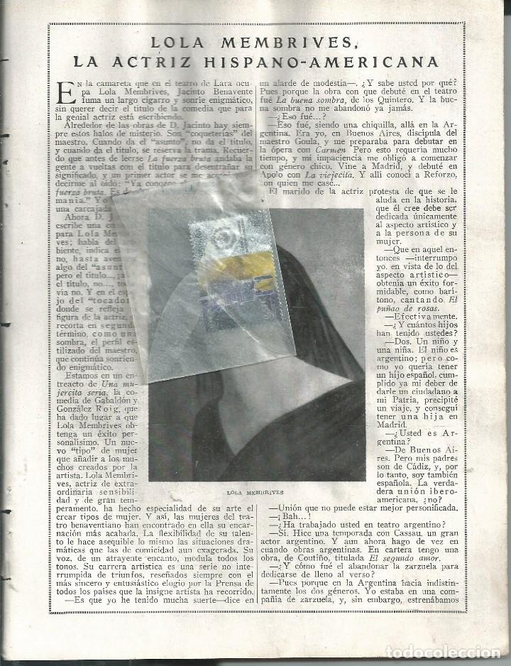 Collection Magazines and Newspapers: BYN JUN 1924.N&ordm; 1727. LOLA MEMBRIVES ACTRIZ HISPANO-AMERICANA ENTREVISTA RAMON MARTINEZ DE LA RIVA