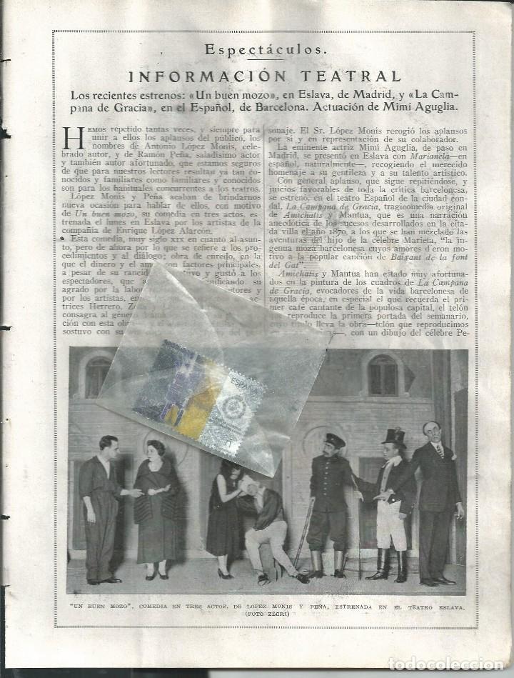 Coleccionismo de revistas y peri&oacute;dicos: BYN JUN 1924.N&ordm; 1728.TEATRO ESTRENO LOPEZ MONIS  PE&Ntilde;A ESLAVA.CAMPANA DE GRACIA AMIC HATIS  BARCELONA