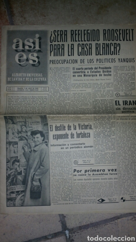 Coleccionismo de Revistas y Peri&oacute;dicos: Peri&oacute;dico as&iacute; es. primera edici&oacute;n a&ntilde;o 1943