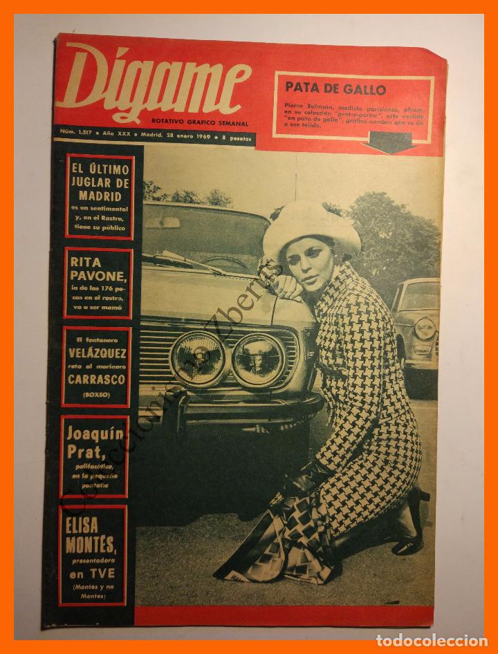Sammeln von Zeitschriften und Zeitungen: DIGAME A&ntilde;o XXX n&ordm; 1517 - 28 Enero 1969 - Pata de Gallo. Rita Pavone. Joaquin Prats. Elisa Montes.