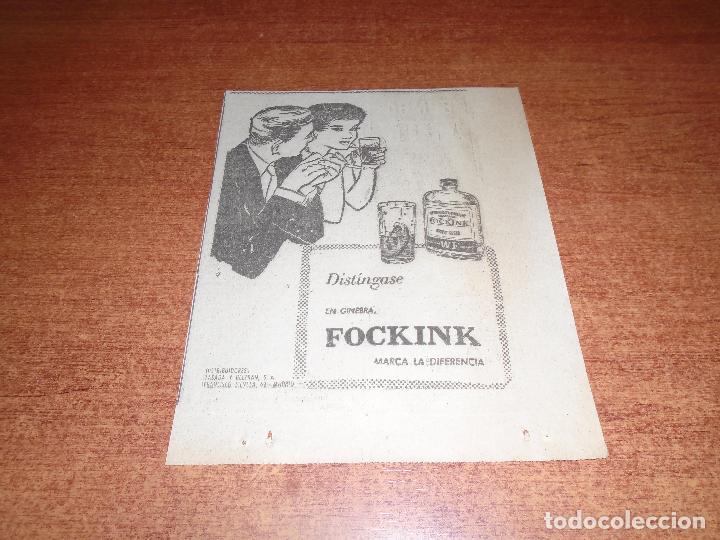 Coleccionismo de revistas y peri&oacute;dicos: RECORTE DE PRENSA 1961: PUBLICIDAD GINEBRA FOCKINK