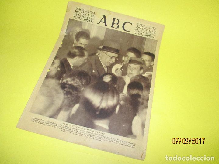 Coleccionismo de revistas y peri&oacute;dicos: Antiguo Periodico ABC - EL SE&Ntilde;OR AZA&Ntilde;A FORMA GOBIERNO OTRA VEZ - A&ntilde;o 1931