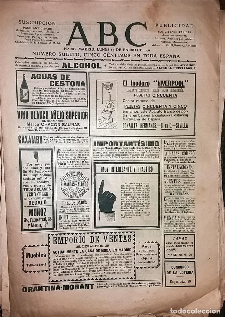 Collection Magazines and Newspapers: N&ordm; 383 ABC 29 ENERO 1906. PREPARATIVOS BODA ALFONSO XIII ENA BATTENBERG MOURISCOT BIARRITZ