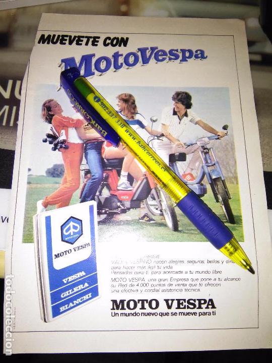 Coleccionismo de revistas y peri&oacute;dicos: ANTIGUA HOJA PUBLICIDAD MOTO VESPA GILERA BIANCHI MOTOVESPA
