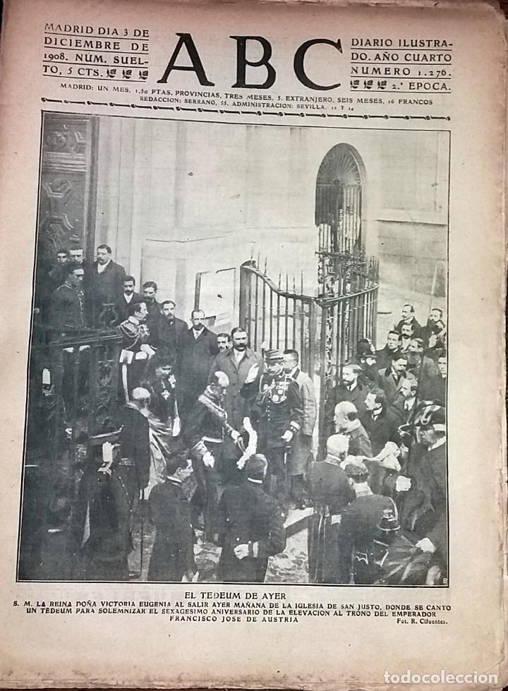 Collection Magazines and Newspapers: N&ordm; 1276 ABC 3 DICIEMBRE 1908. EL TEDEUM DE AYER. SALON AUTOMOBIL DE PARIS