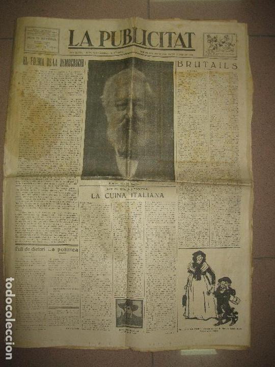 Collectionnisme de Revues et Journaux: LA PUBLICITAT. DIUMENGE 10 DE GENER DE 1926. EL DARRER RETRAT D'EN RUSSINYOL EN PORTADA.