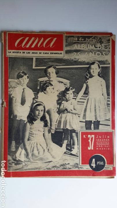 Coleccionismo de revistas y peri&oacute;dicos: Revista Ama n&uacute;m 37. 1961. &Aacute;lbum Familia Franco Polo. Rafael S&aacute;nchez Maza. Coca Cola. Kodak.