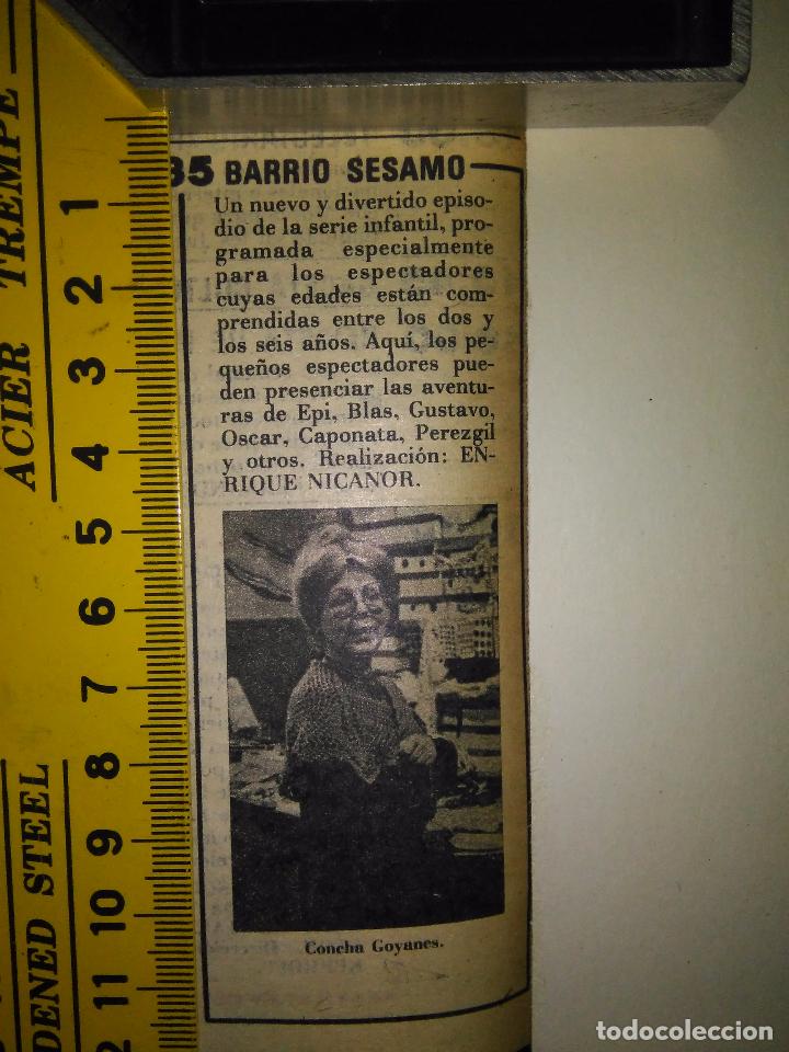 Coleccionismo de Revistas y Peri&oacute;dicos: a&ntilde;os 80 - recorte revista - programa serie barrio sesamo , concha goyanes