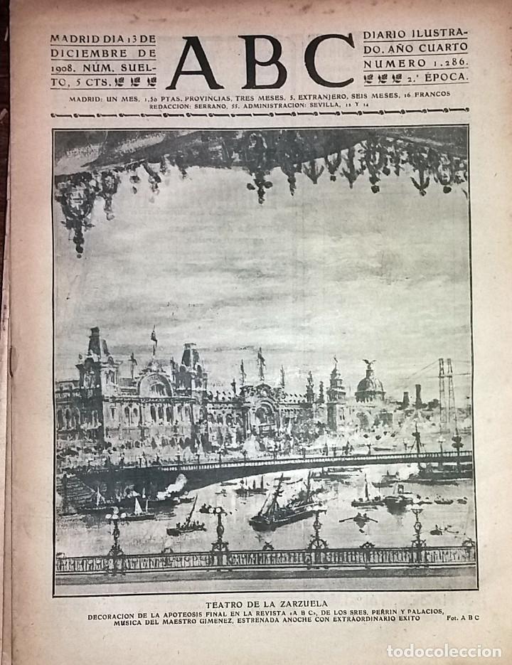 Collection Magazines and Newspapers: N&ordm; 1286 ABC 13 DICIEMBRE 1908. TEATRO DE LA ZARZUELA. CUADRO REVISTA ABC