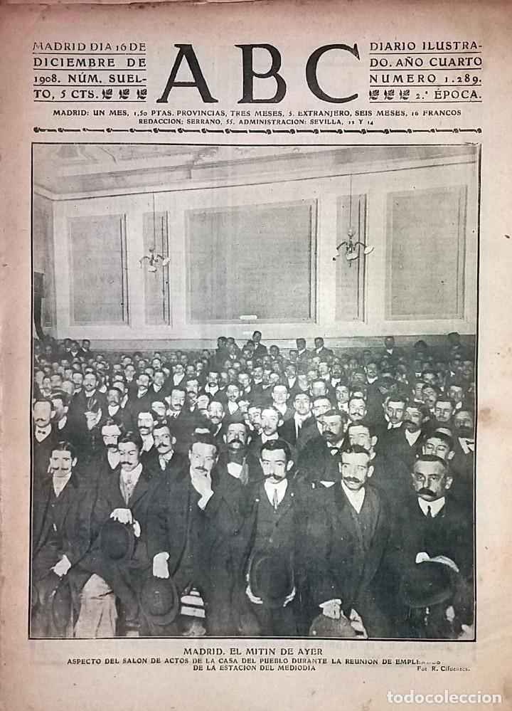 Collection Magazines and Newspapers: N&ordm; 1289 ABC 16 DICIEMBRE 1908. MITIN ESTACION MEDIODIA. VAPOR TRIUMFO ENCALLADO EN BILBAO